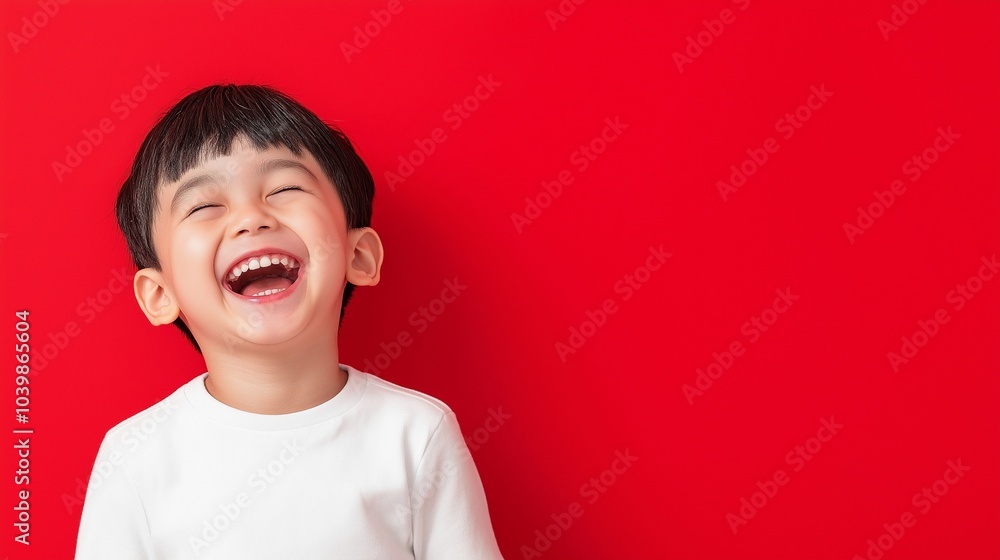 Asian boy smile on flat background Asian boy smile on flat background