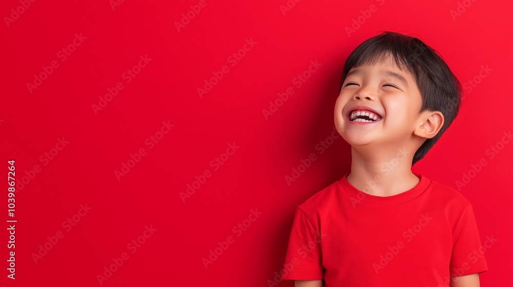 Asian boy smile on flat background Asian boy smile on flat background