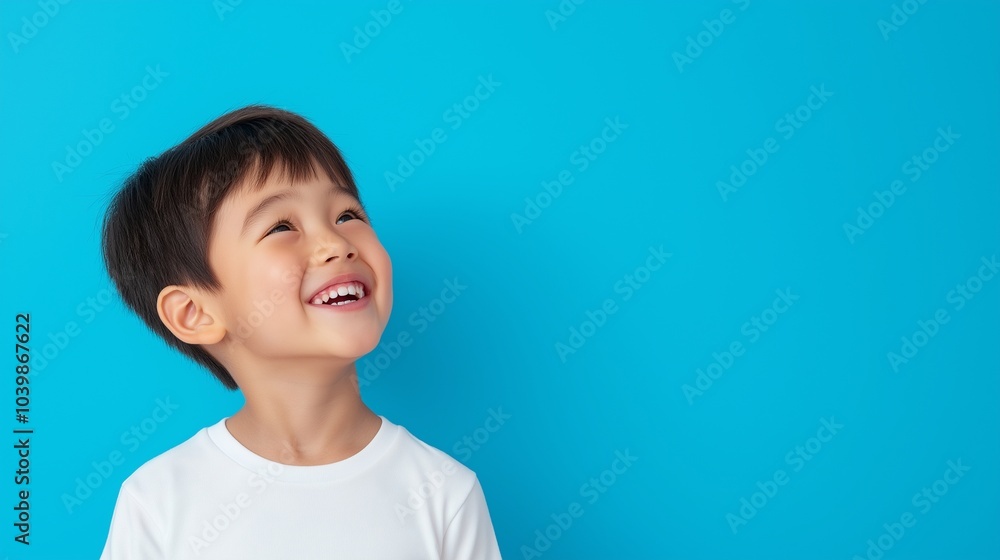 Asian boy smile on flat background Asian boy smile on flat background
