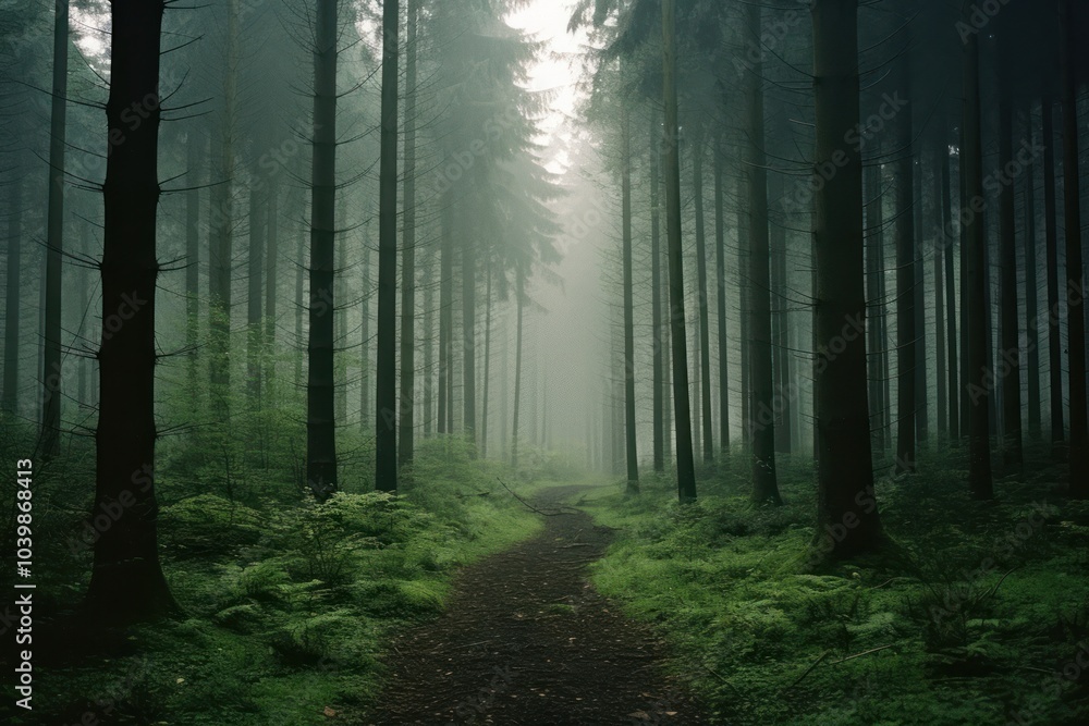 Obraz premium Landscape forest woodland outdoors.