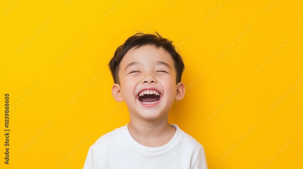 Asian boy smile on flat background Asian boy smile on flat background