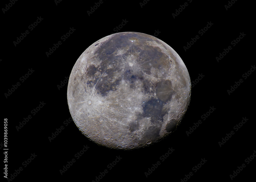 The Waning Gibbous moon glowing in the morning sky over Ottawa, Canada on October 19, 2024 The Waning Gibbous moon glowing in the morning sky over Ottawa, Canada on October 19, 2024