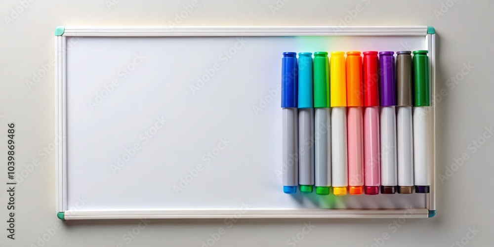 Clean Whiteboard with Markers for Creative Spaces - Ideal Wallpaper for Inspiration and Organization Clean Whiteboard with Markers for Creative Spaces - Ideal Wallpaper for Inspiration and Organization