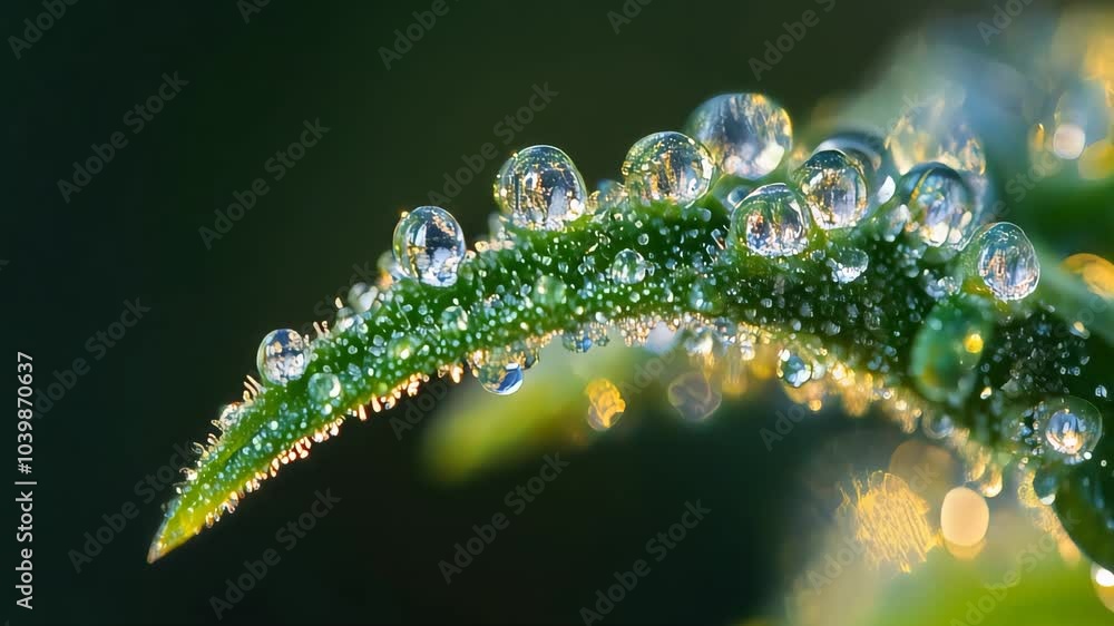 Close-Up of Cannabis Trichomes with Dew Drops
Close-Up of Cannabis Trichomes with Dew Drops