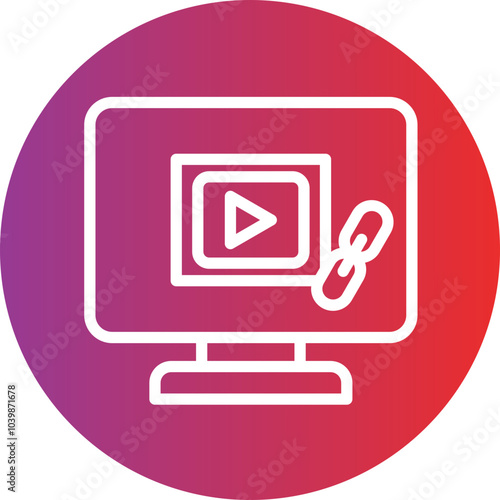Video Link vector icon style