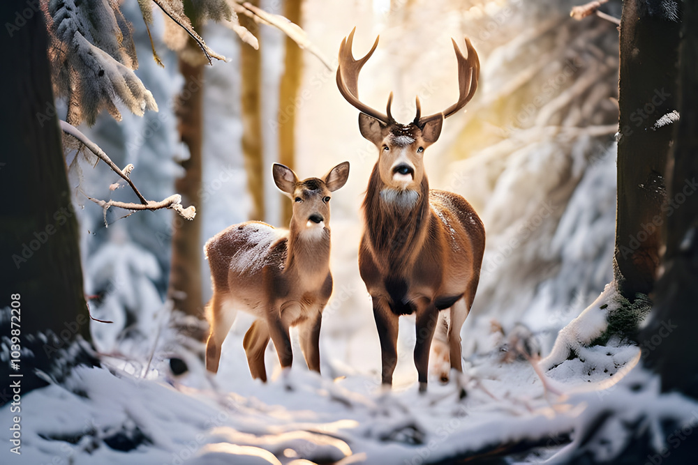Fototapeta premium deer in the forest
