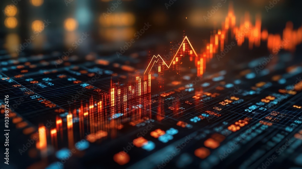 Obraz premium a striking visual representation of rising living costs symbolized by an upward arrow amidst inflationrelated financial graphs portraying the economic crisis clearly and effectively