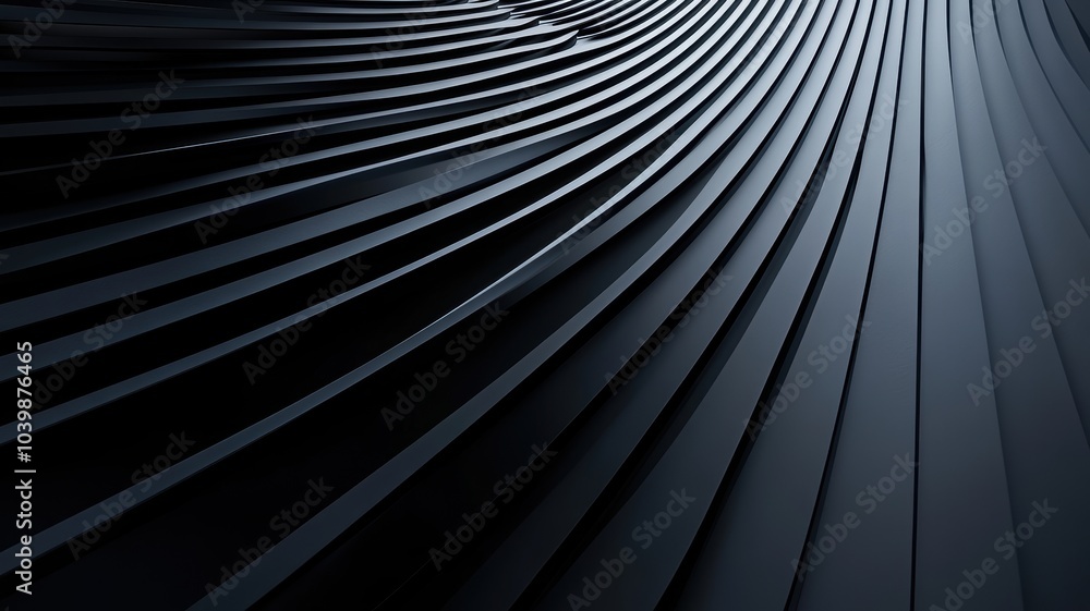 Naklejka premium Curved Black Lines Flowing in an Abstract Design