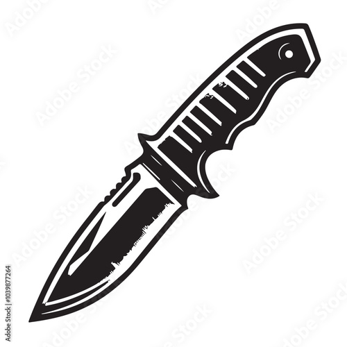 Black and White Knife Illustration Graphic Design