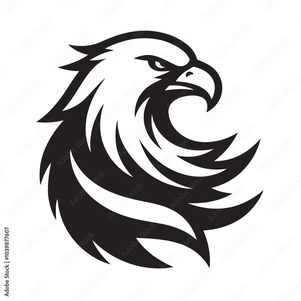 black and white falcon head mascot black and white falcon head mascot