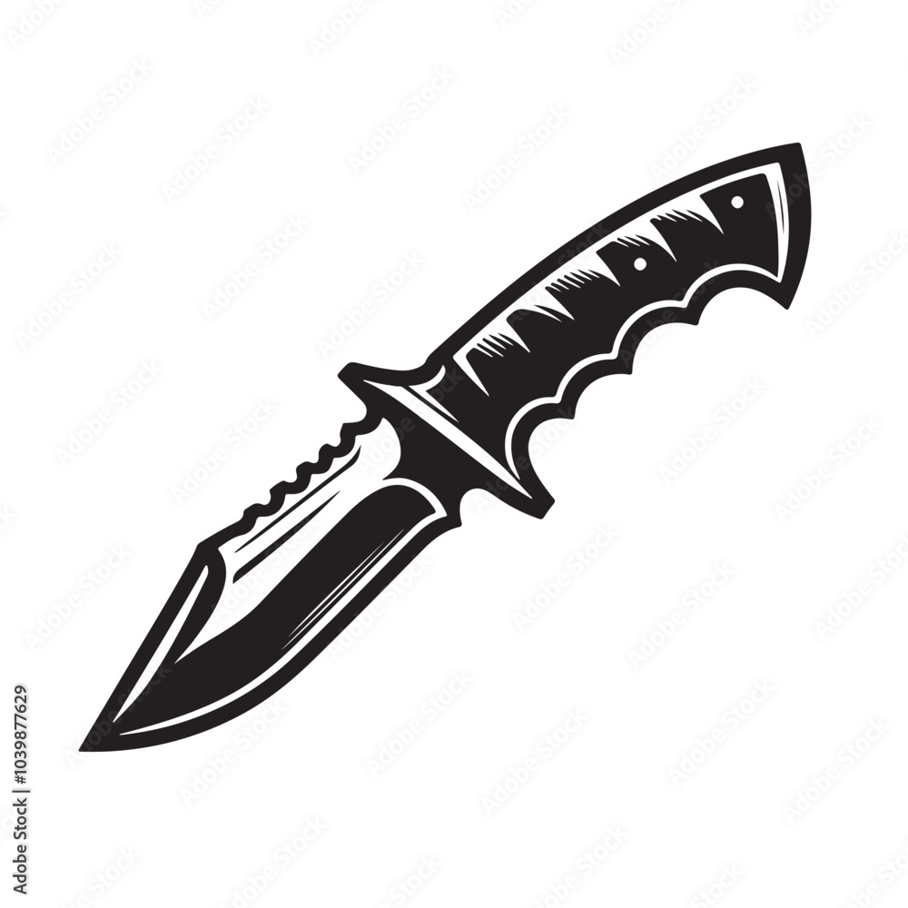 Black and White Knife Illustration Graphic Design Black and White Knife Illustration Graphic Design