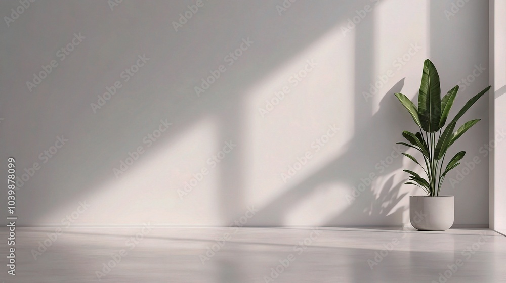 Minimalistic Room with Natural Light and Plant Minimalistic Room with Natural Light and Plant