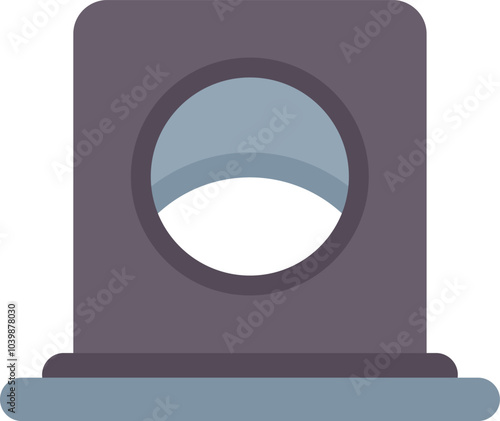 Concrete pipe section showing water flowing inside, isolated on white background