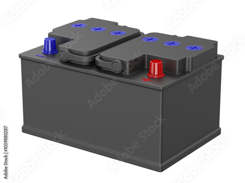 Car battery on white backgr...