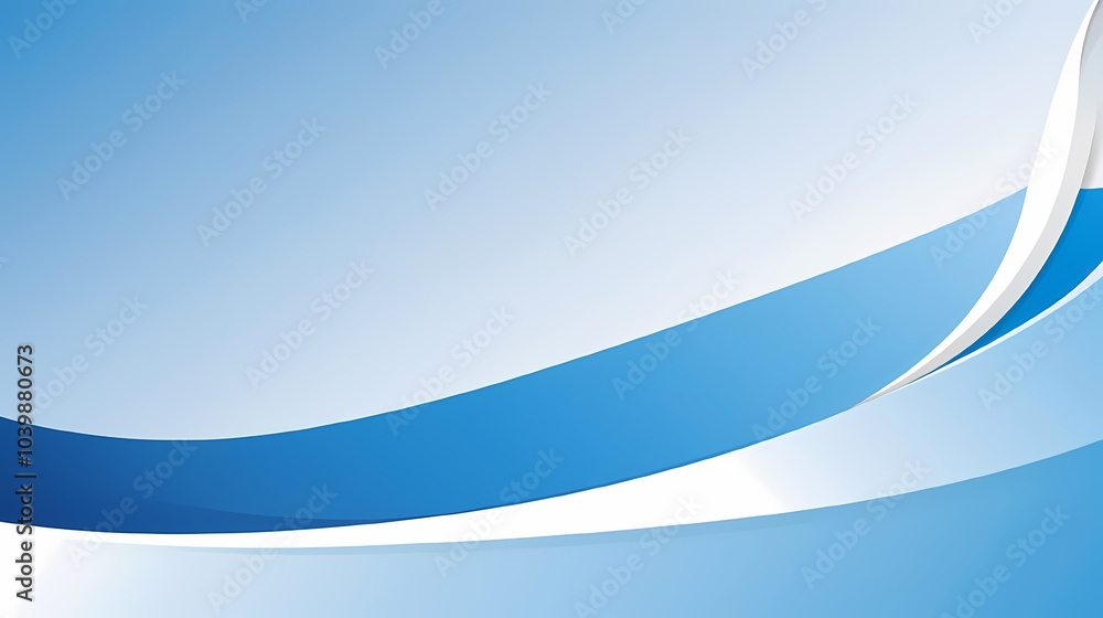Abstract Background with Curved Blue and White Shapes Abstract Background with Curved Blue and White Shapes