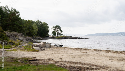 Obraz na płótnie Paradisbukta Beach on Bygdøy Island in Oslo, Norway w salonie