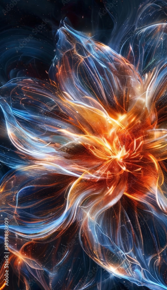 Neon airy blue and gold flower Neon airy blue and gold flower
