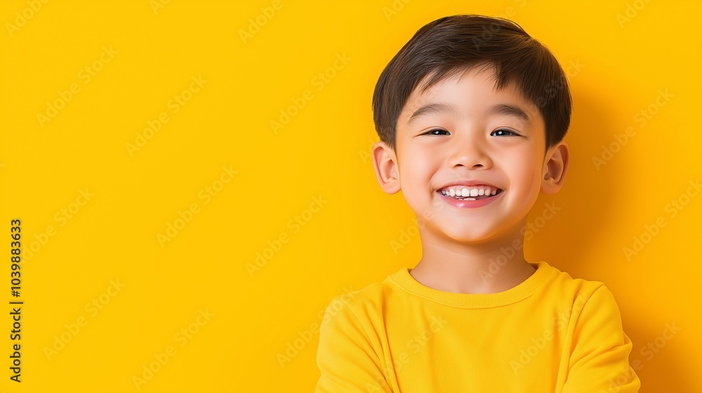 Asian boy smile on flat background Asian boy smile on flat background