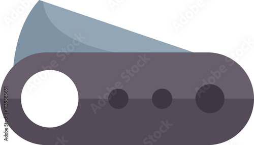 Sharp pocket knife is folding out from its handle in this image with copy space