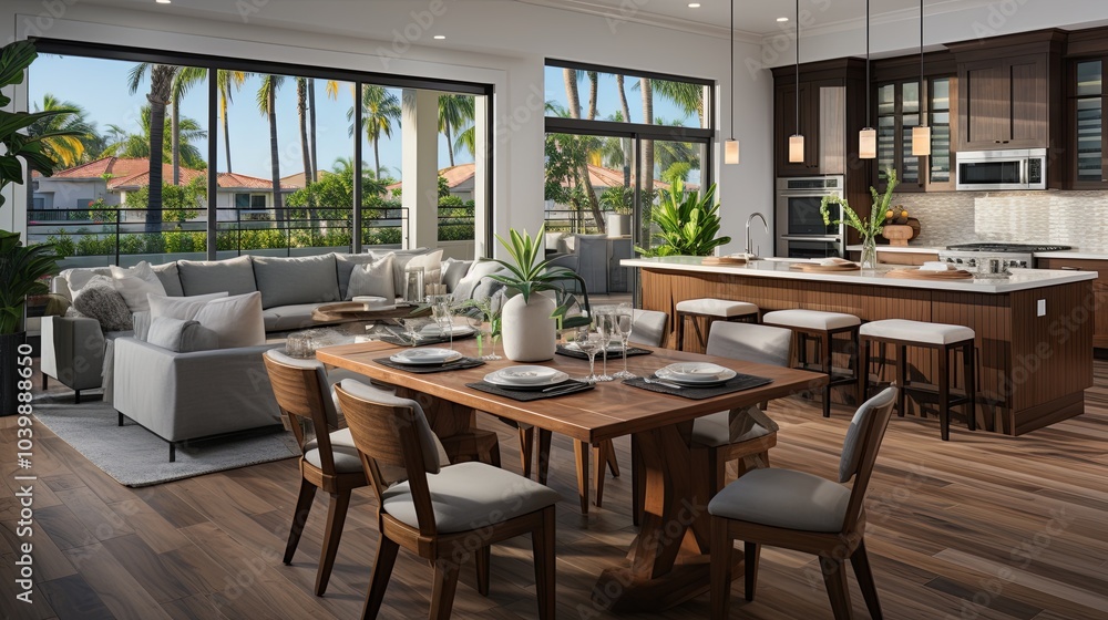 Modern Stylish White Interior with Tropical View Modern Stylish White Interior with Tropical View