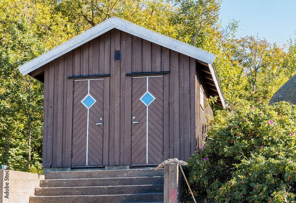 Colorful Wooden House by the Sea on a Fjord in Sandefjord, Norway