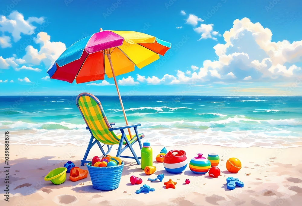 custom made wallpaper toronto digitalBeautiful beach banner. Amazing beach landscape watercolor painting. White sand, chairs and umbrella travel tourism wide panorama background concept