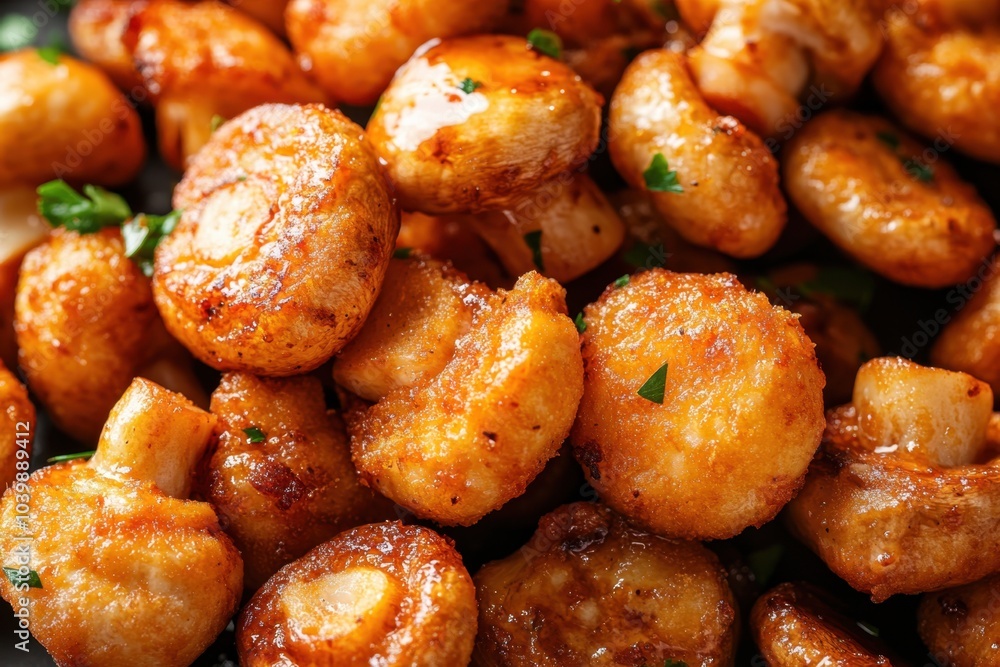 Crispy Fried Mushrooms on a Plate Crispy Fried Mushrooms on a Plate