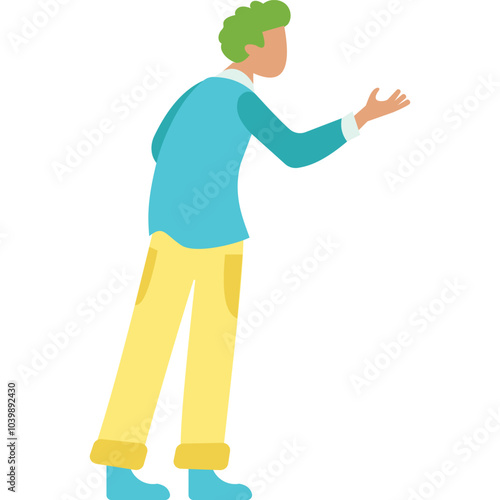 Man asking something vector question gesture icon