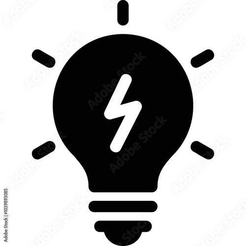 Simple vector icon light bulb, idea