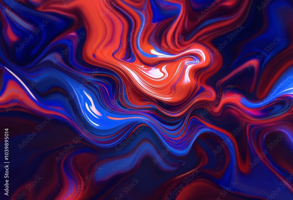 Abstract colorful pattern of swirling, rippling waves in shades of blue and red. Abstract colorful pattern of swirling, rippling waves in shades of blue and red.