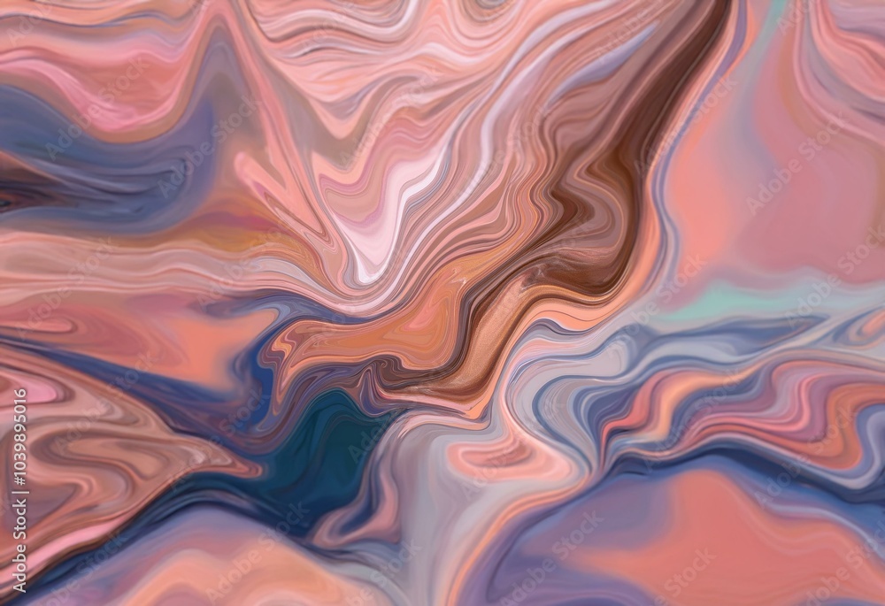 Abstract swirls of peach, blue, and brown. Abstract swirls of peach, blue, and brown.