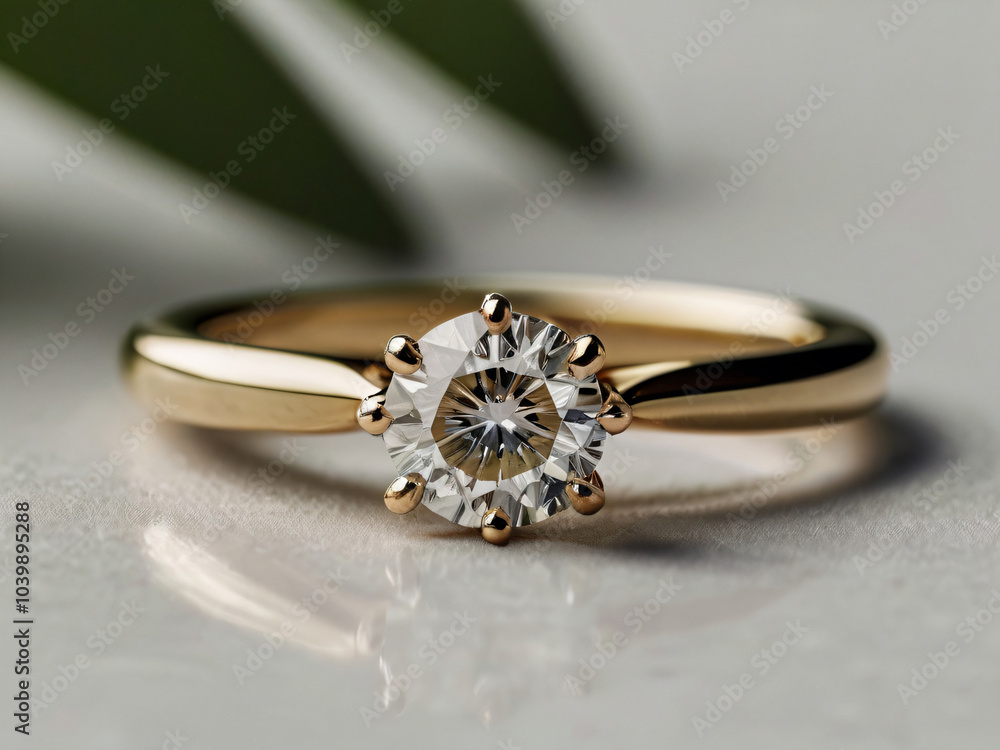 Wedding ring embellished with a brilliant diamond. Wedding ring embellished with a brilliant diamond.