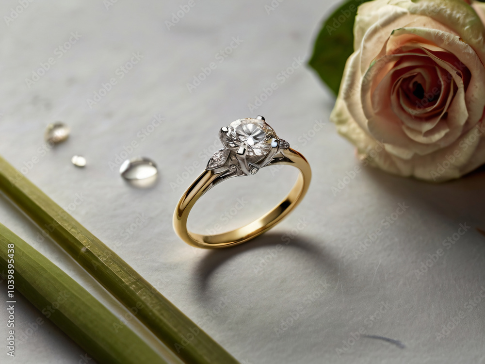 Wedding ring featuring a flawless diamond. Wedding ring featuring a flawless diamond.