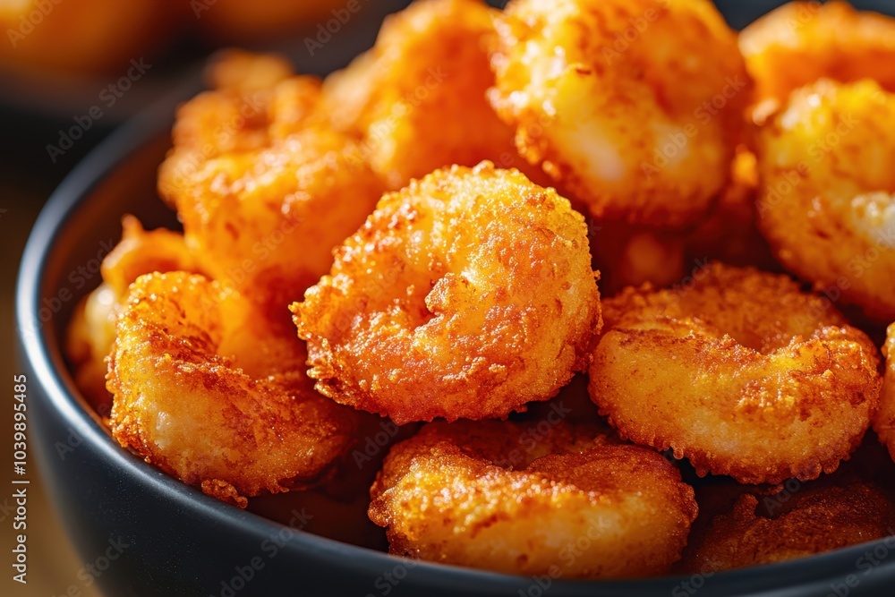 Crispy Shrimp in Close-Up Detail Crispy Shrimp in Close-Up Detail