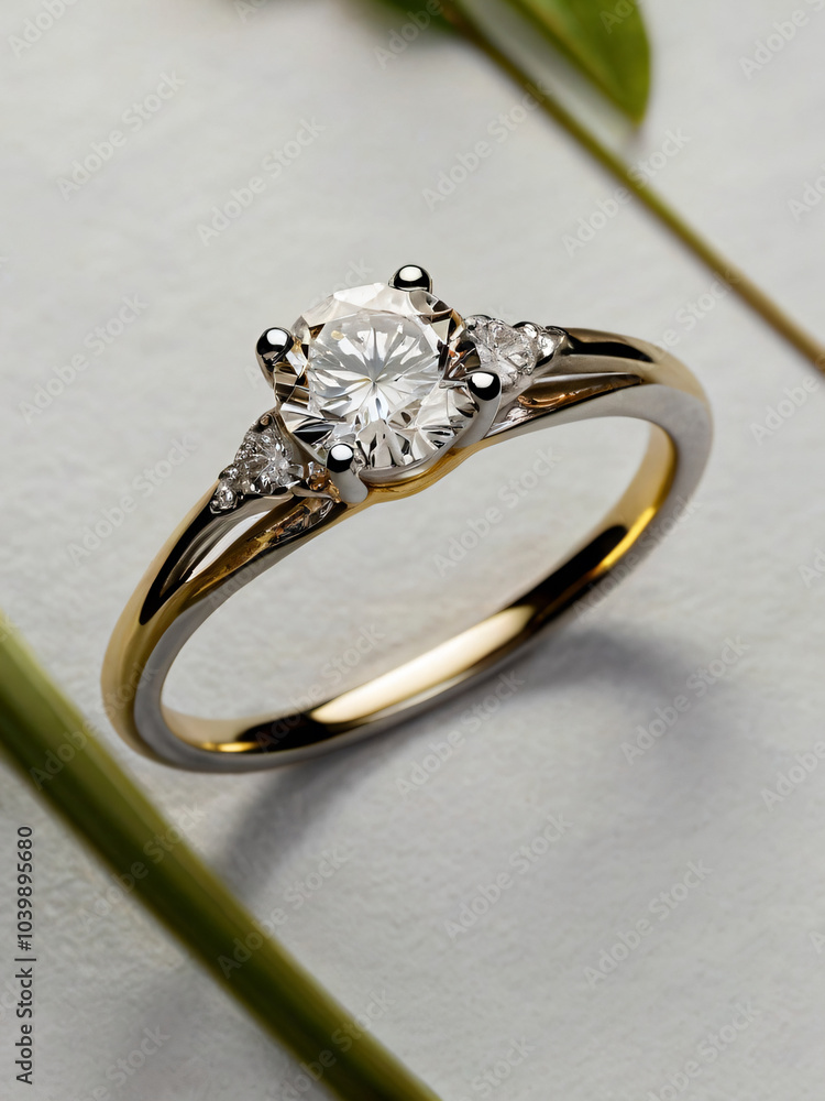 Wedding ring crafted with a radiant diamond. Wedding ring crafted with a radiant diamond.