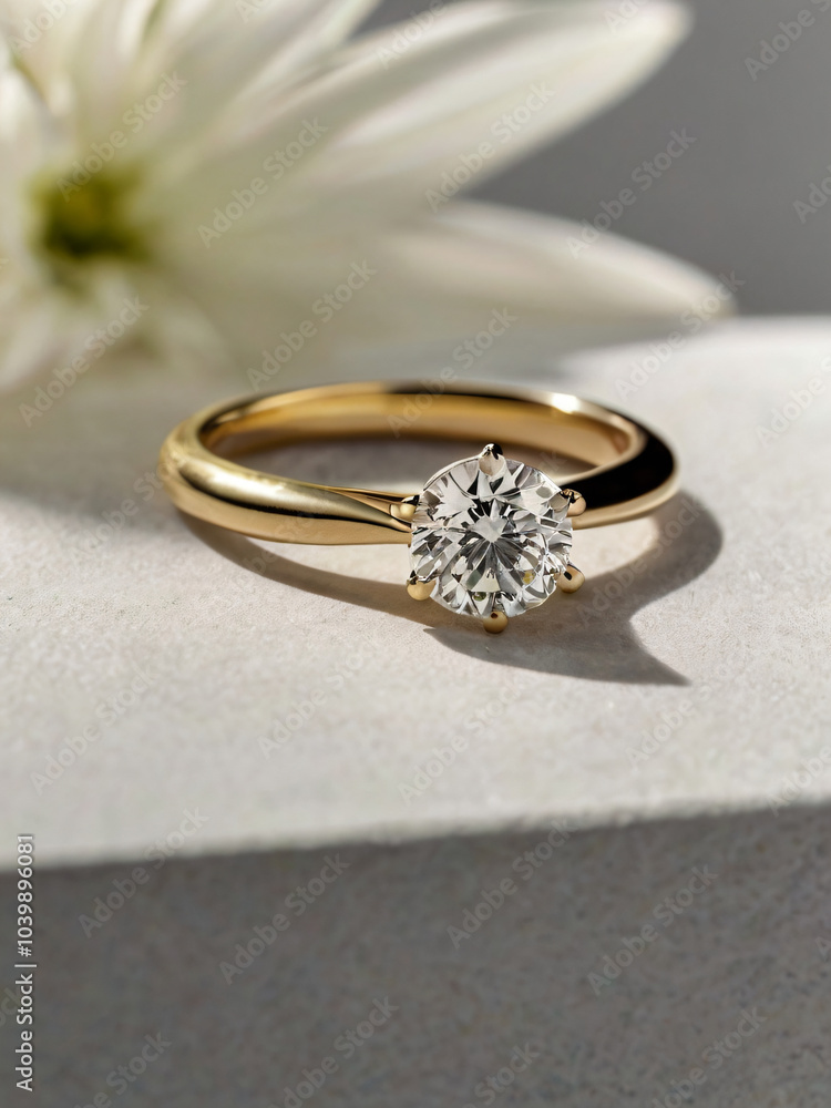 Wedding ring adorned with a dazzling diamond. Wedding ring adorned with a dazzling diamond.