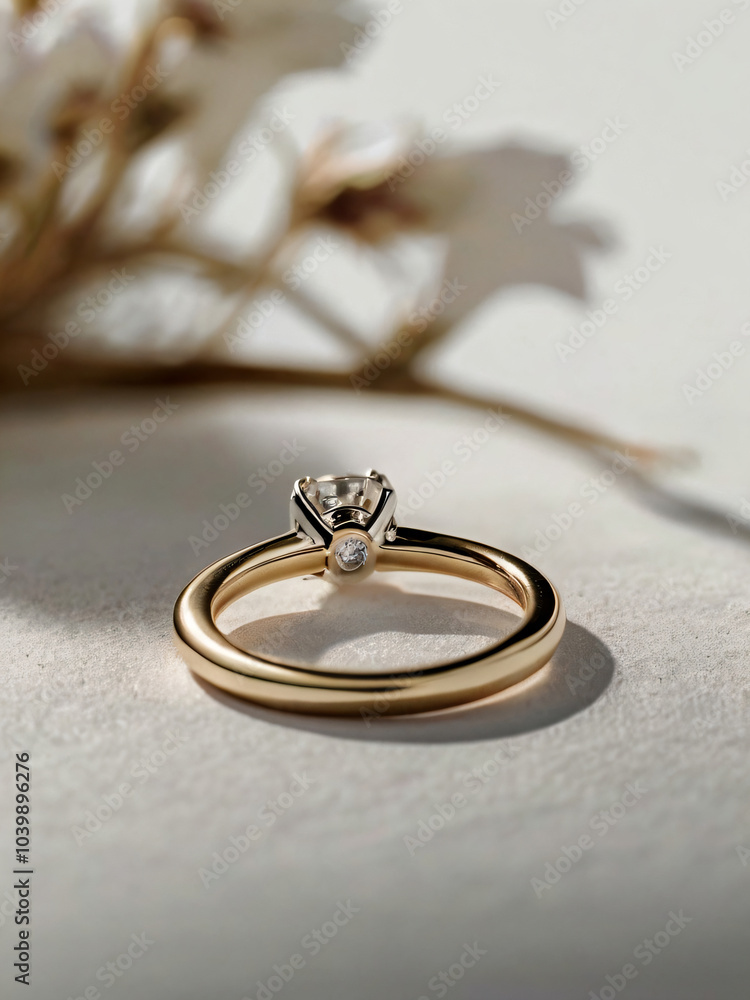 Diamond-studded wedding ring in a classic design. Diamond-studded wedding ring in a classic design.
