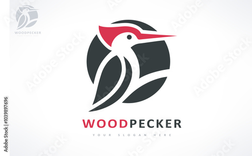 Woodpecker bird logo vector. Bird design