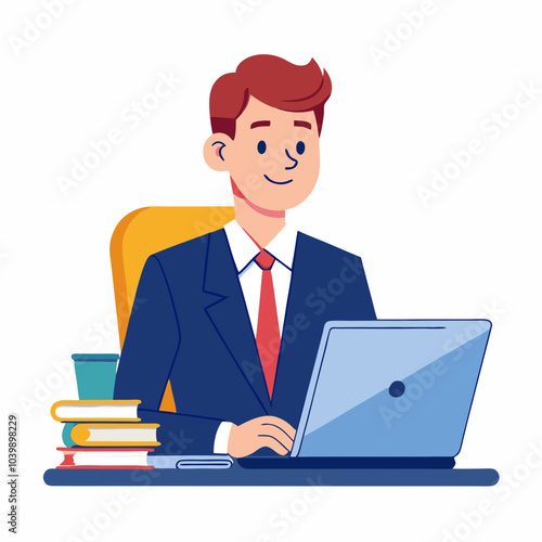 businessman working on laptop