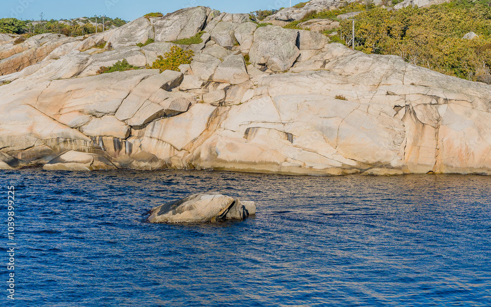 Fjord Landscape with Rocks and Sea in Sandefjord, Norway
