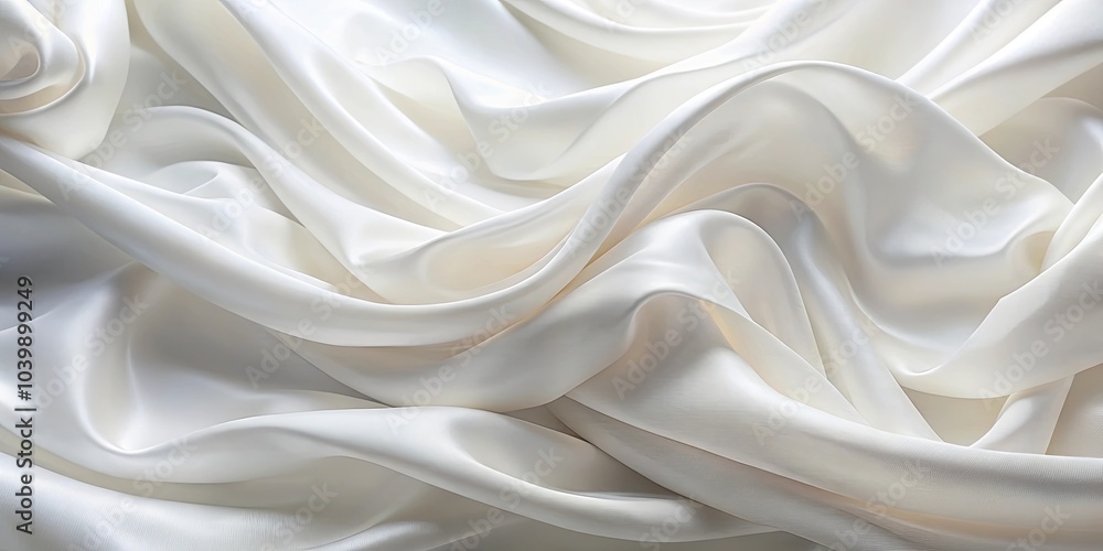 Delicate Drapes of Creamy White Silk Fabric, a Visual Symphony of Softness and Grace Delicate Drapes of Creamy White Silk Fabric, a Visual Symphony of Softness and Grace
