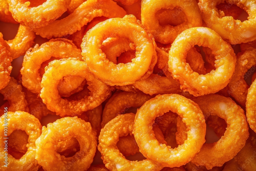 Close-Up View of Crispy Fried Calamari Rings Close-Up View of Crispy Fried Calamari Rings