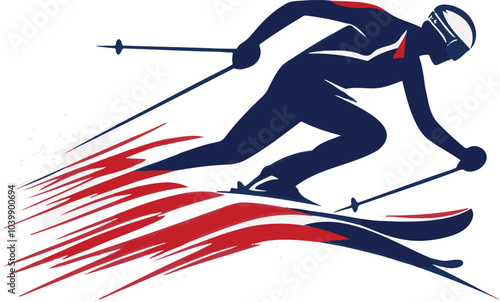 Cross-country Skiing Winter Olympics Icon — Athlete in Classic Technique