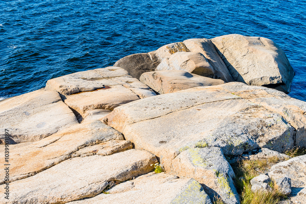Fjord Landscape with Rocks and Sea in Sandefjord, Norway