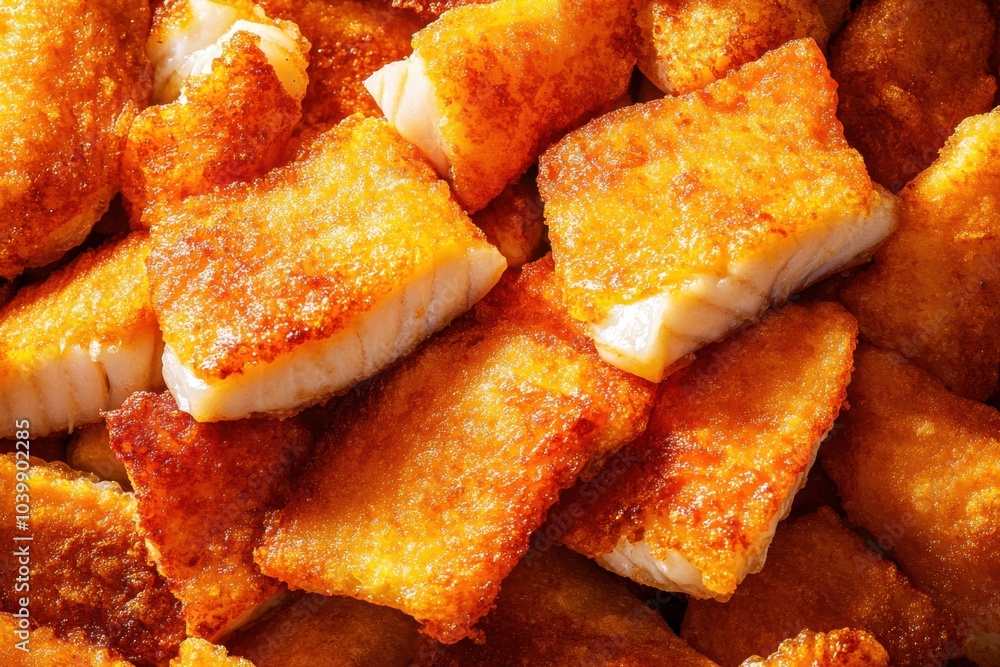 Close-Up View of Delicious Fried Fish Pieces Close-Up View of Delicious Fried Fish Pieces