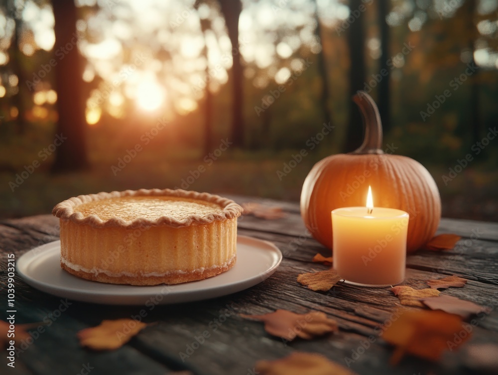 Warm and Cozy Autumn Evening with a Pumpkin Pie and Candlelight, Creating a Relaxing and Comforting Atmosphere Perfect for Fall Decorations, Thanksgiving Dinner, or Just a Quiet Night In Warm and Cozy Autumn Evening with a Pumpkin Pie and Candlelight, Creating a Relaxing and Comforting Atmosphere Perfect for Fall Decorations, Thanksgiving Dinner, or Just a Quiet Night In