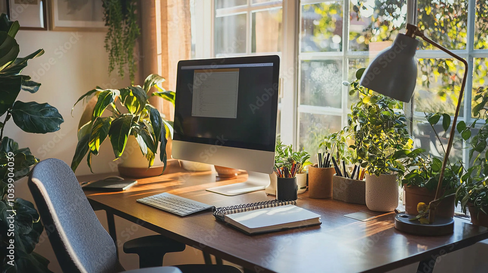 Modern home office design setup Modern home office design setup