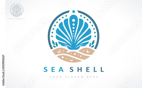 Seashell logo vector. Nature design