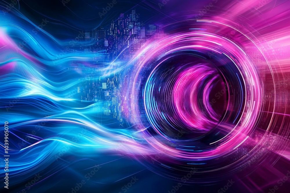 Vibrant Geometric Waves Flowing in Digital Space Vibrant Geometric Waves Flowing in Digital Space