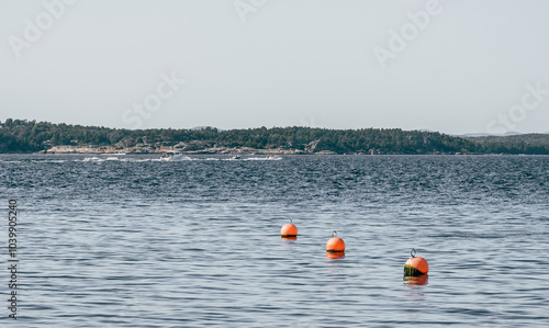 Obraz na płótnie View of the Sea from Tjønnestranda Beach in Sandefjord, Norway w salonie